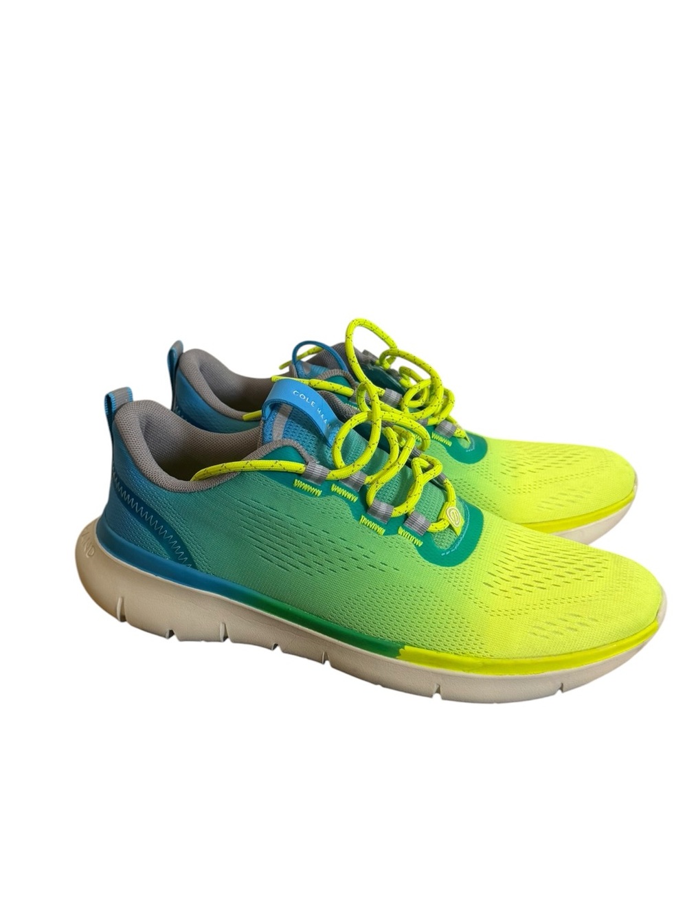 Cole Haan Zero Grand Neon Yellow & Teal Gradient Sneakers sz 9